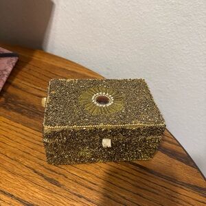 Vintage beaded coquette velvet 1960s jewelry box made in India